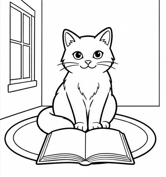 Котик с книжкой — образец сборки