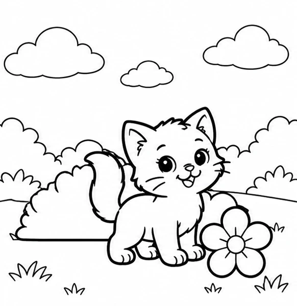 Котёнок в саду — образец сборки