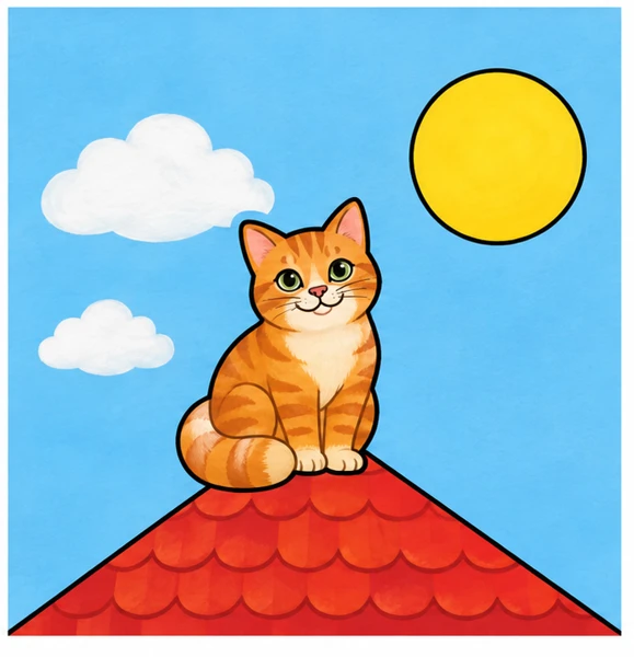 Котик на крыше — образец сборки
