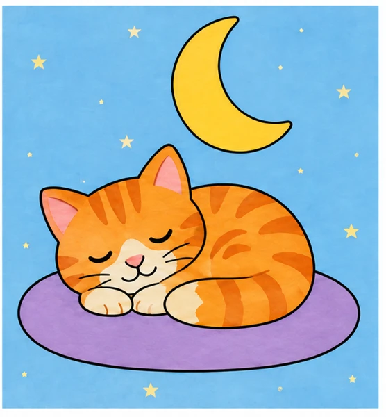 Спящий котёнок — образец сборки