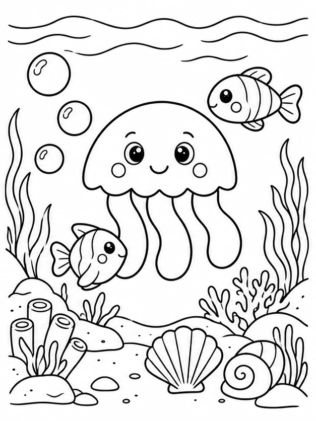 Jellyfish in a lagoon — assembly example