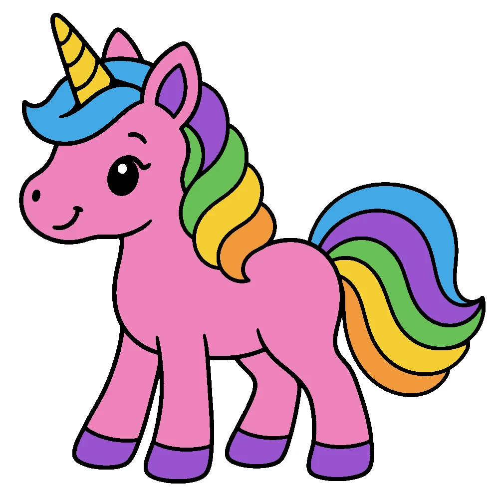 Colored answer: Rainbow mane