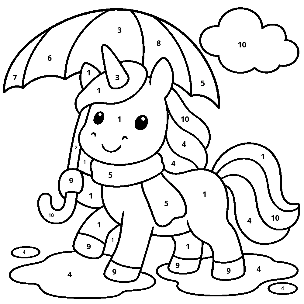 Rainy day — 35 numbered spaces