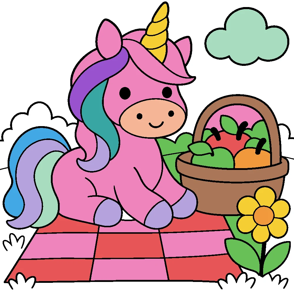 Colored answer: Meadow picnic