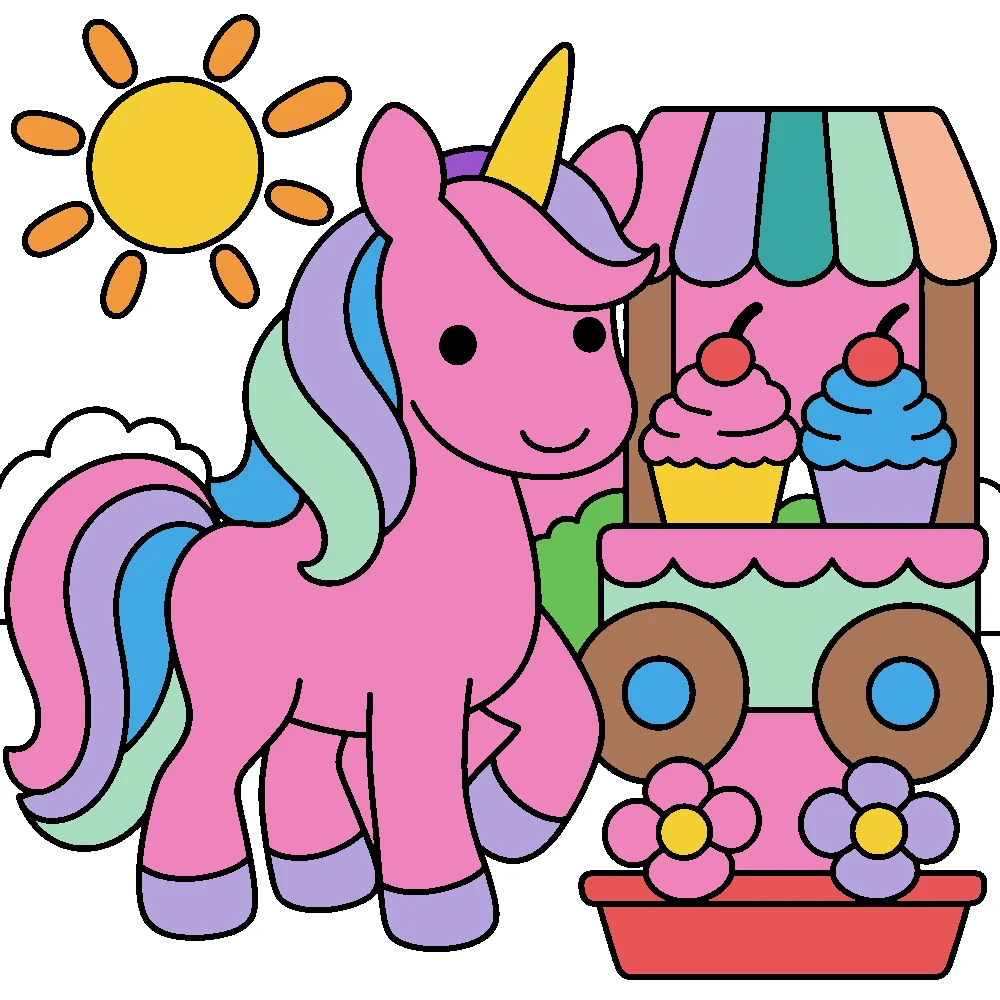 Colored answer: Cupcake cart