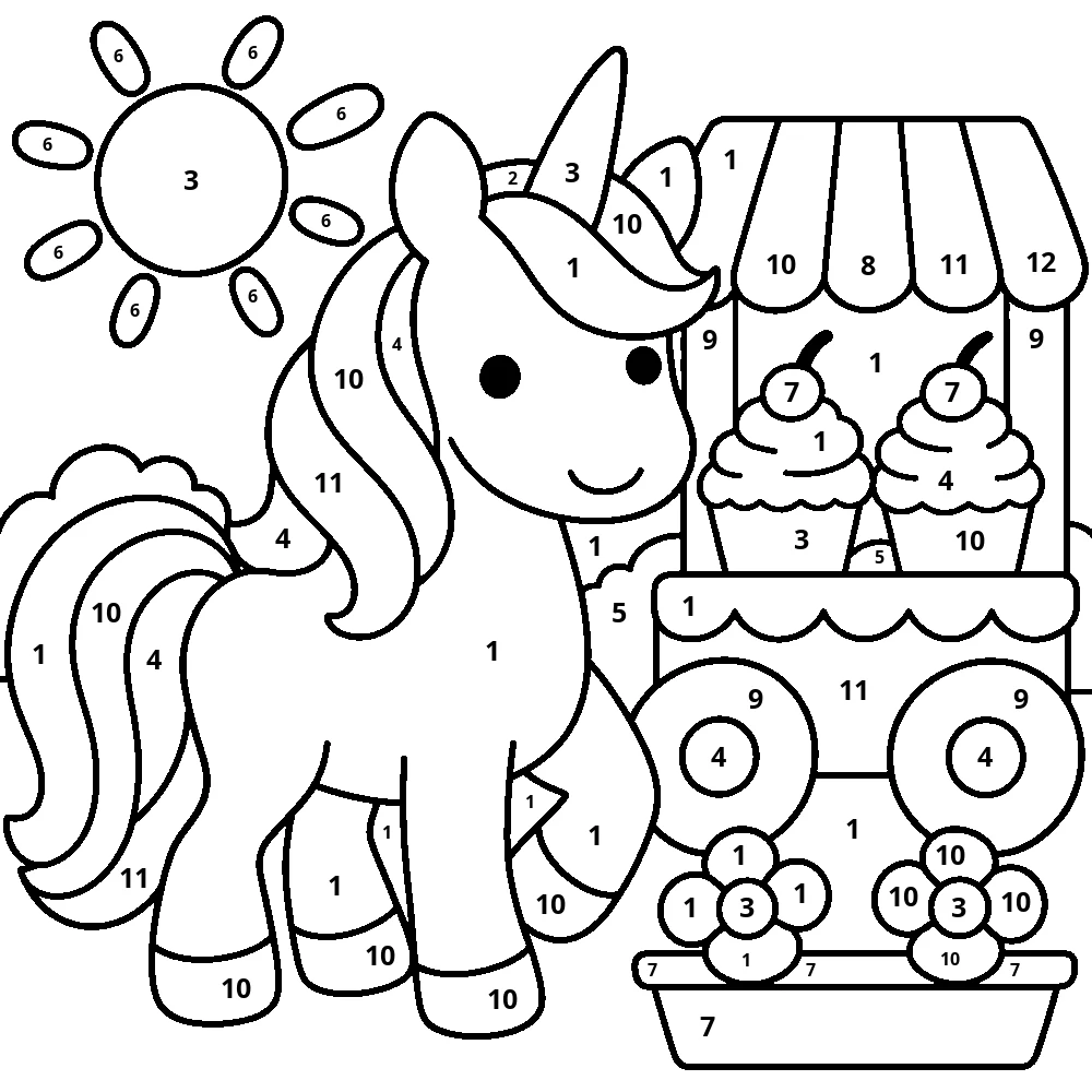 Cupcake cart — 69 numbered spaces