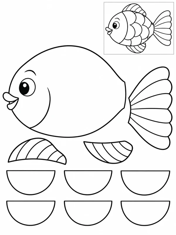 Overlapping scale fish — Gentle curves