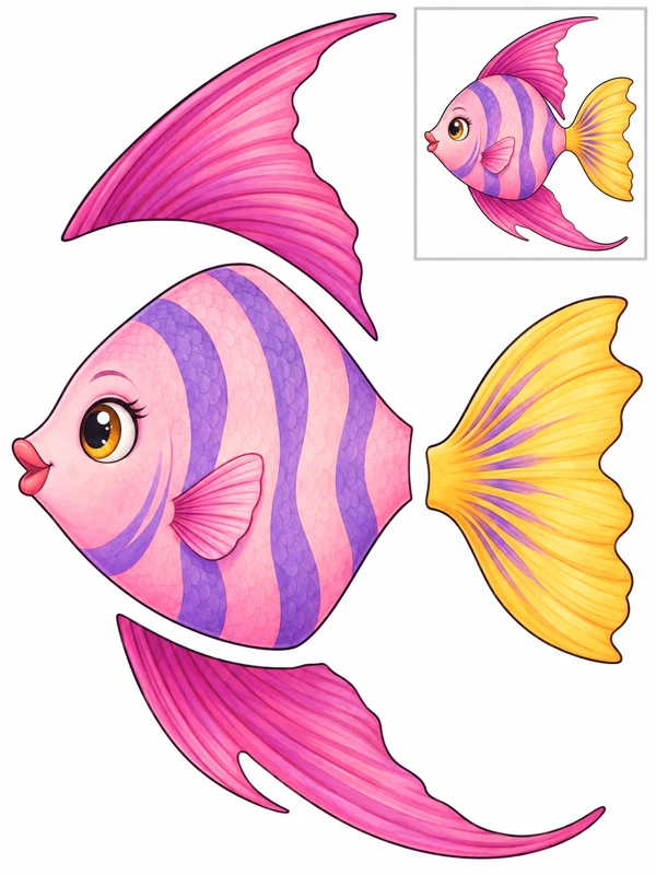 Rose angelfish — Corners and turns