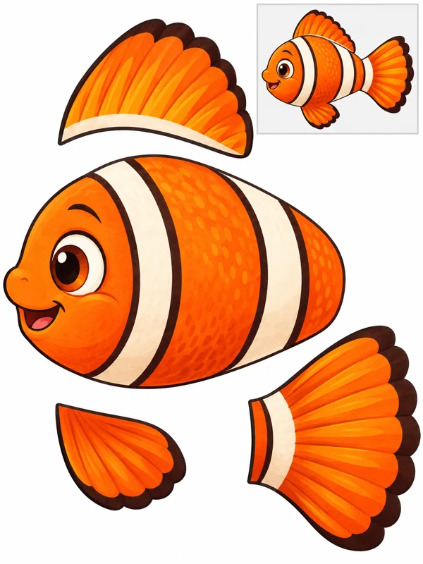Orange clownfish — Gentle curves