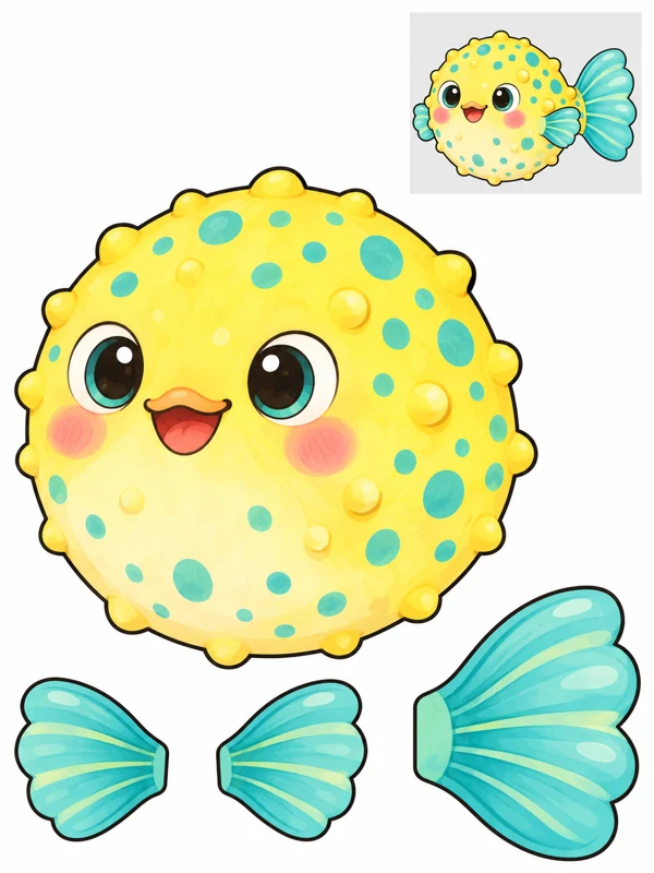 Lemon pufferfish — Gentle curves