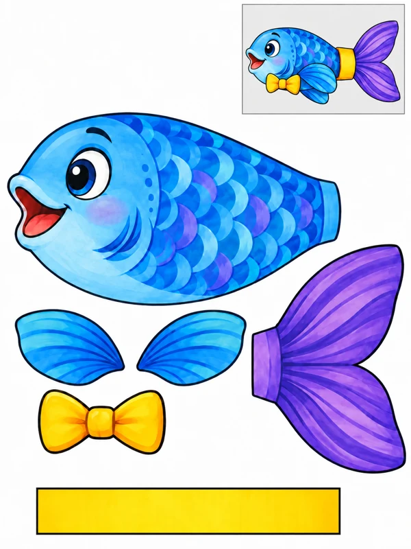 Blue fish finger puppet — Gentle curves