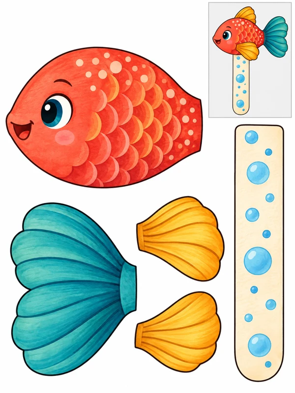 Coral fish bookmark — Gentle curves