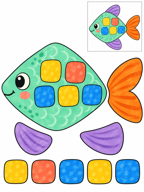 Mint mosaic fish — Corners and turns