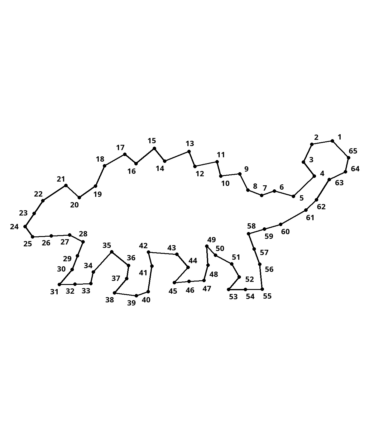 Club-tailed ankylosaurus — 65 dots, answer