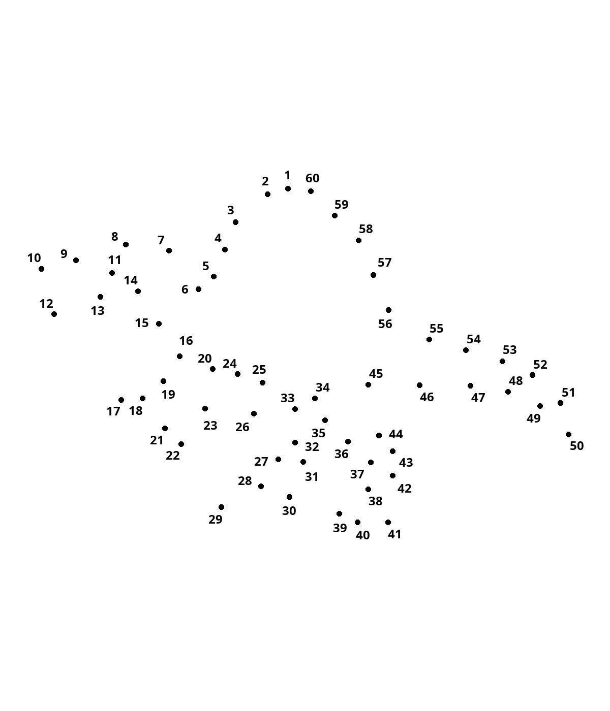 Spinosaurus with a sail — 60 dots