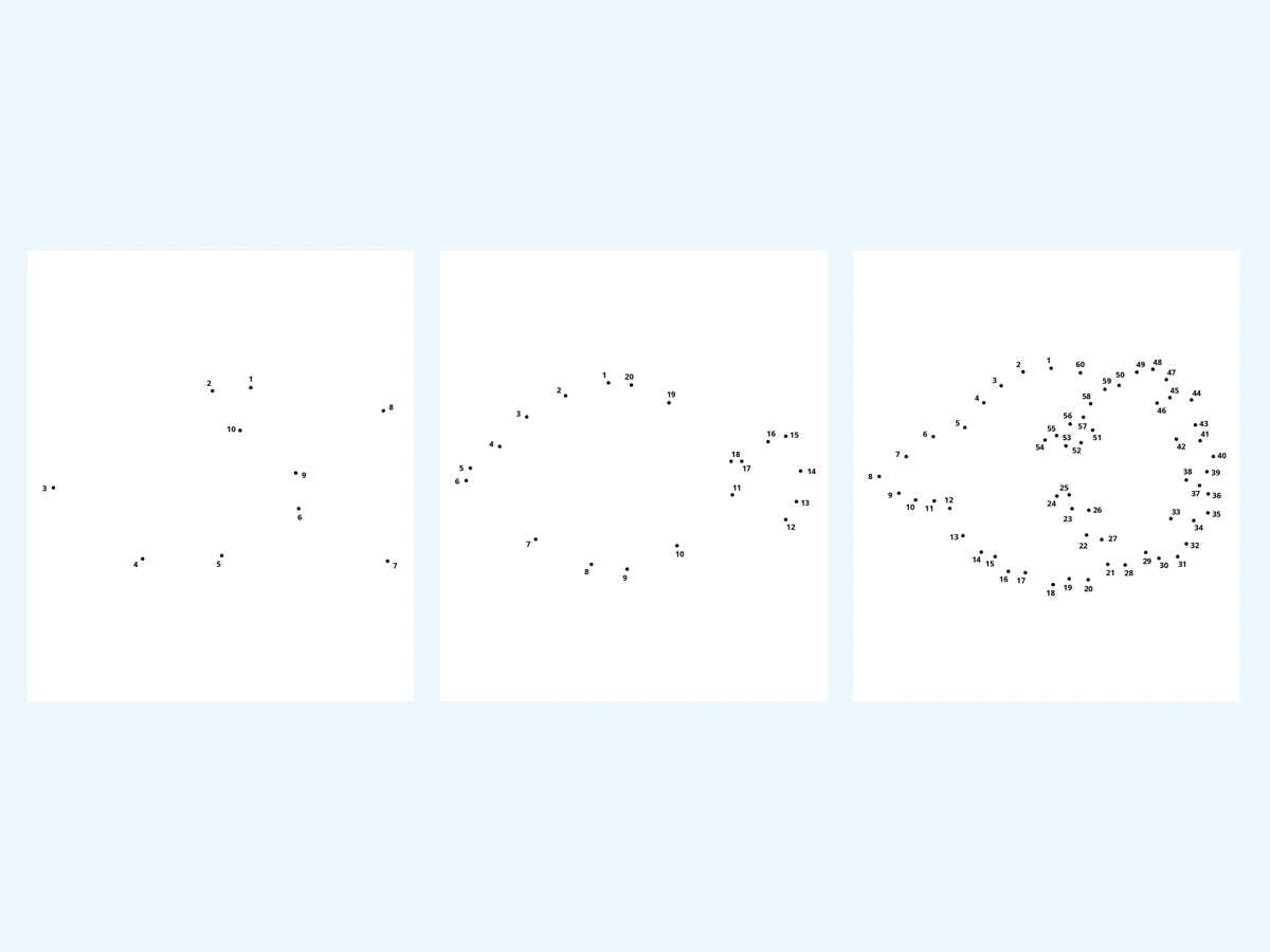 Fish and ocean life, dot to dot
