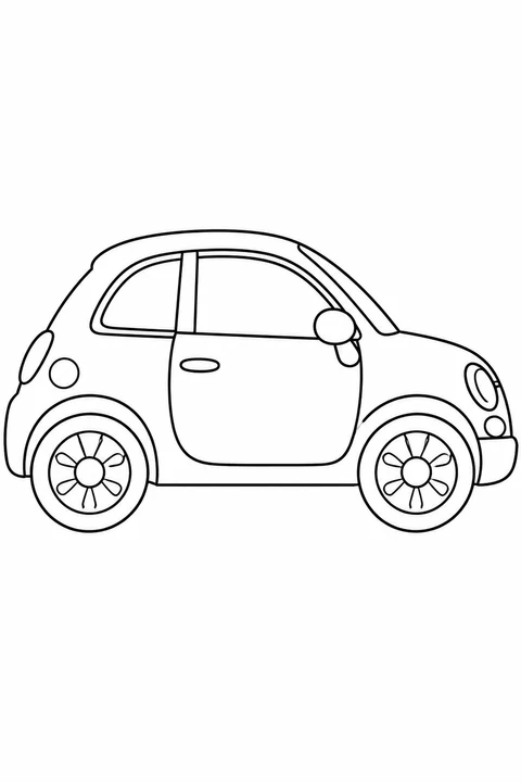 One compact rounded city car in side view, two visible wheels, no logos or license writing