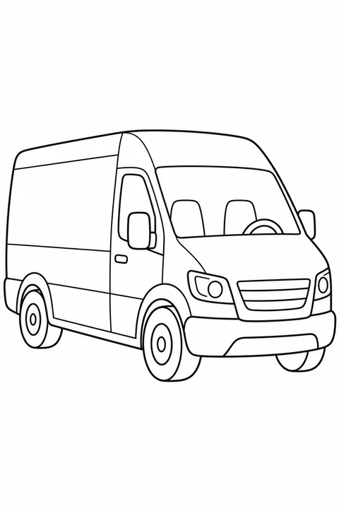 One simple delivery van with blank side panel
