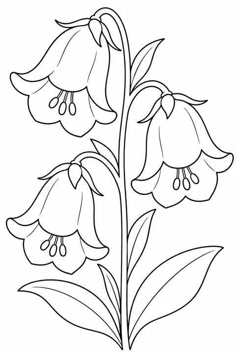 One stem of three large bell shaped flowers