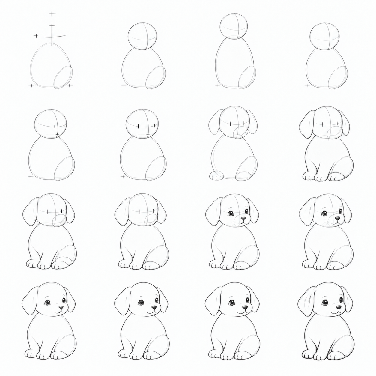 How to draw a puppy