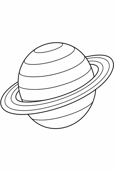 One large imaginary ringed planet with broad separated surface bands