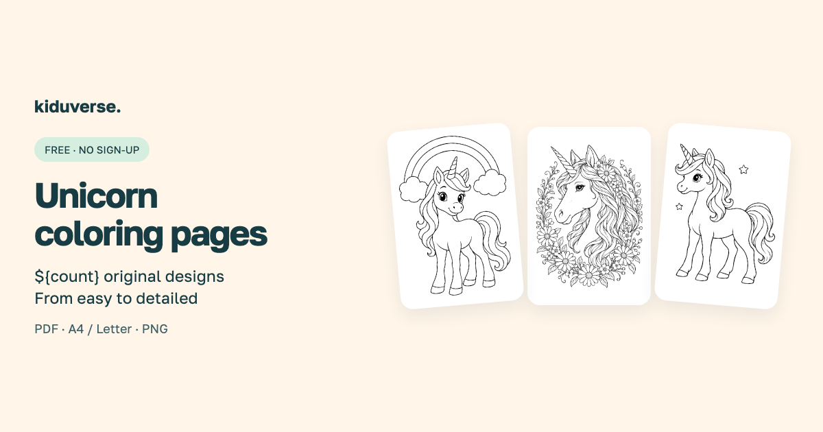 Unicorn Coloring Pages